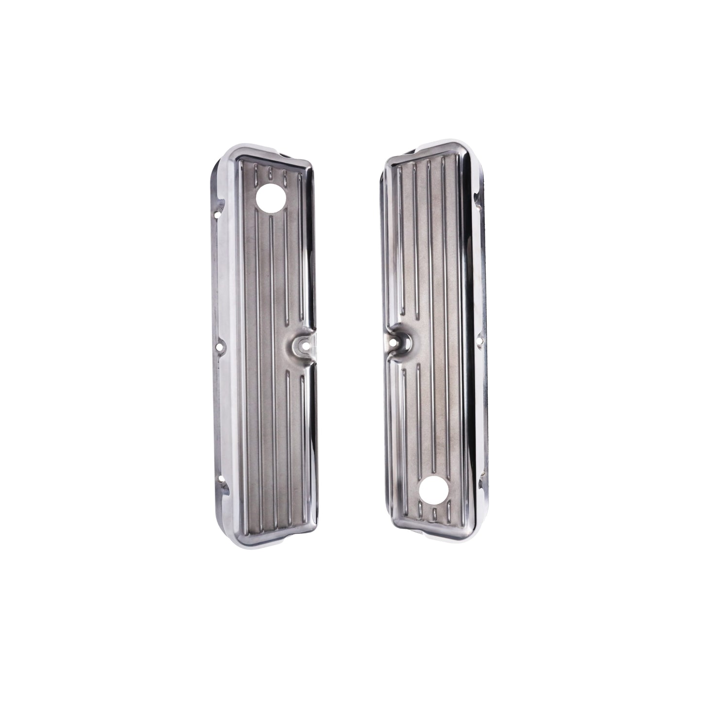 1962-2001 FORD SB 289, 351W Tall Finned Aluminum Valve Cover, 3 13/16" Ht., 1.25" Hole, Polished