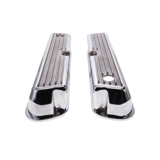 1962-2001 FORD SB 289, 351W Tall Finned Aluminum Valve Cover, 3 13/16" Ht., 1.25" Hole, Polished