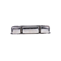 1964-1991 Mopar SB V8 Finned Aluminum Valve Covers, 3 3/4" Ex. 3 3/8" In. Ht., 1.25" Hole, Polished