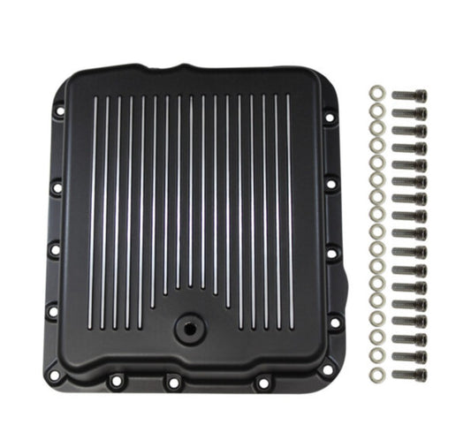 GM 700R4 / 4L60 Finned Aluminum Transmission Pan - Black