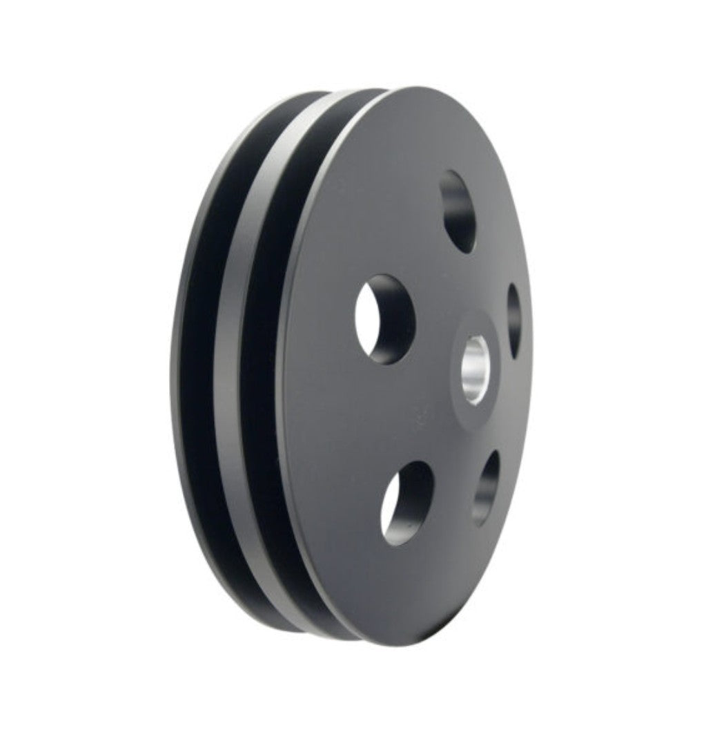 GM Saginaw Power Steering Pump Double-Groove Aluminum Pulley - Black