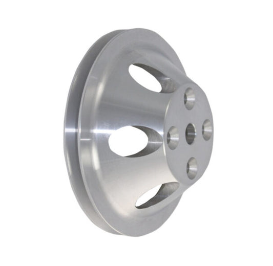 Chevy Small Block Single-Groove Aluminum Long Water Pump Pulley - Satin