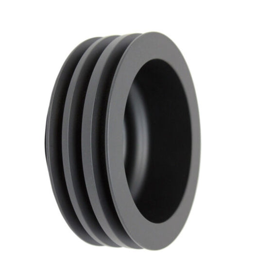 Chevy Small Block Long Water Pump Triple-Groove Aluminum Crankshaft Pulley - Black