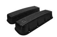 1965-1995 Chevy BB Tall Finned Aluminum Valve Covers, 3 11/16" Ht., 1.25" Hole, Black