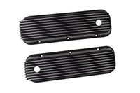 1965-1995 Chevy BB Tall Finned Aluminum Valve Covers, 3 11/16" Ht., 1.25" Hole, Black