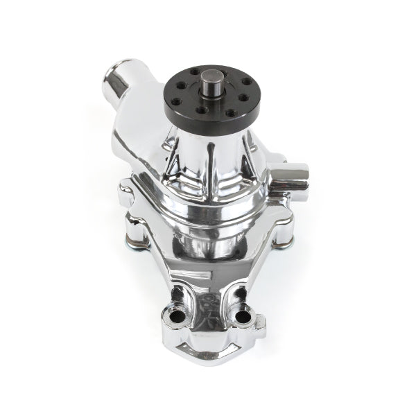 TSP_Water_Pump_Chevy_Small_Block_Short_Circle_Track_Chrome_Rear_HC8008