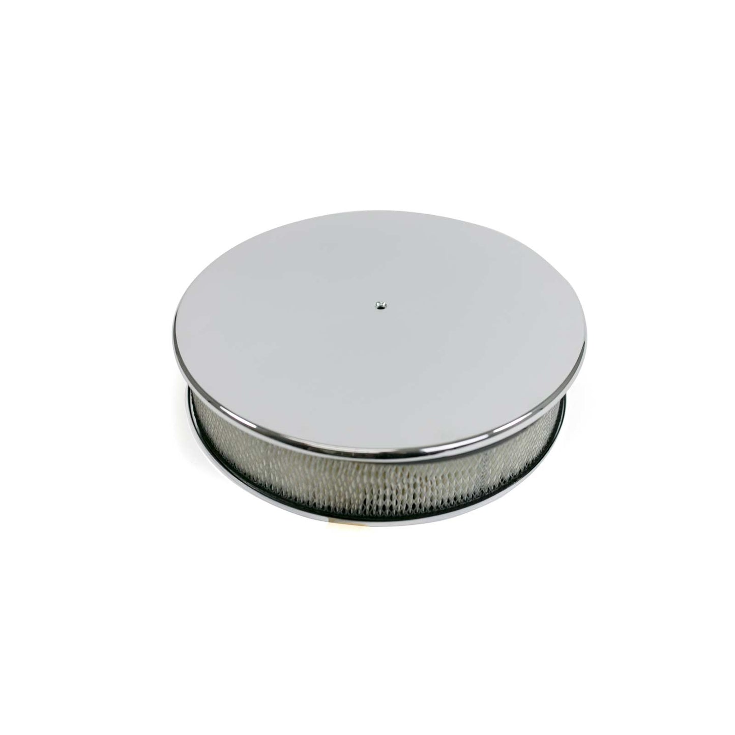 14" Chrome Aluminum Round Air Cleaner Kit with Hi-Lip Base