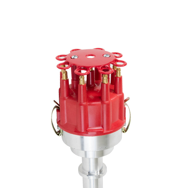 TSP_Chevy_Small_Block_Pro_Billet_Distributor_Red_Top_Angle_JM6601