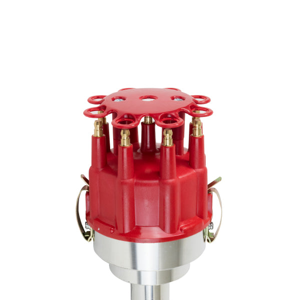 TSP_Chrysler_Big_Block_Pro_Billet_Distributor_Red_Top_Angle_JM6614