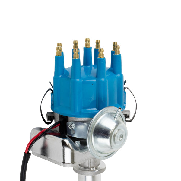 TSP_Chevy_V8_Ready_to_Run_Distributor_Blue_Top_Angle_JM6701