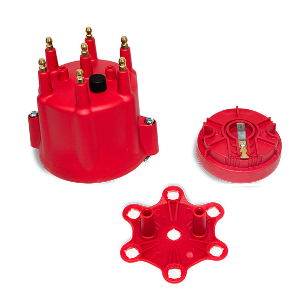 6-Cylinder Male Pro Series Distributor Cap & Rotor Kit - Red – Top ...