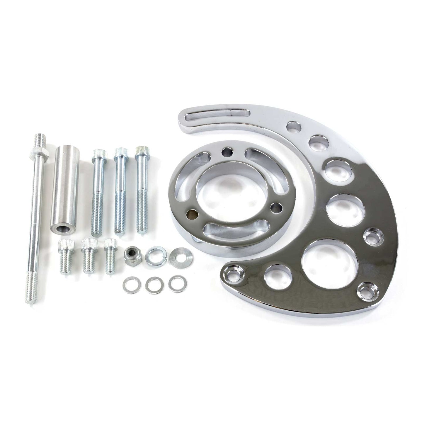 TSP_Aluminum_Chevy_Big_Block_Long_Water_Pump_Alternator_Bracket_Chrome_JM9123