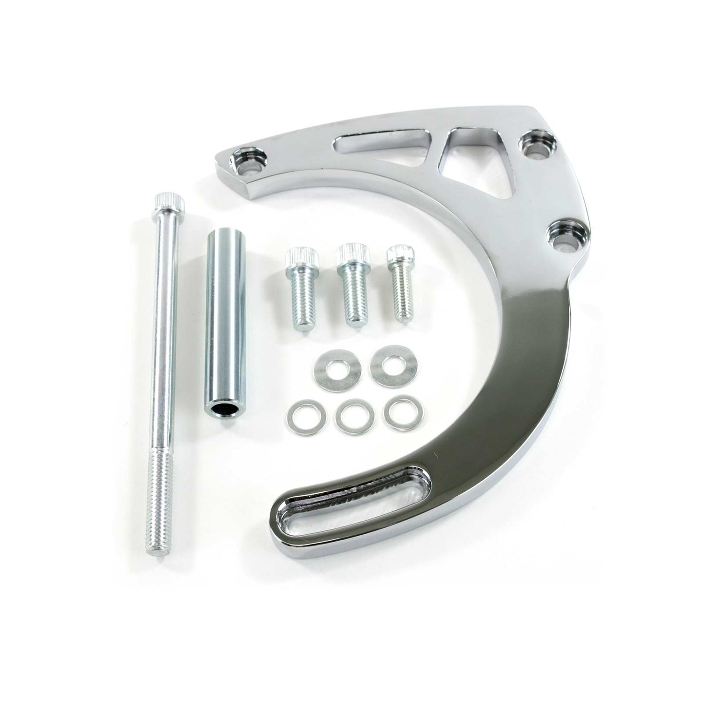 TSP_Aluminum_Chevy_Small_Block_Long_Water_Pump_Alternator_Bracket_Chrome_JM9131