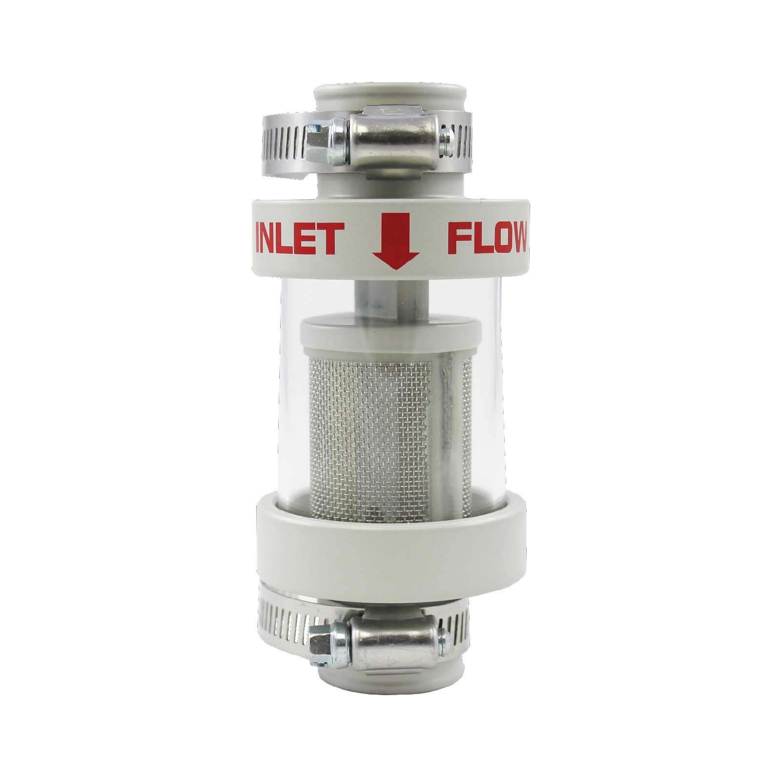 Aluminum & Glass Inline Coolant Filter with 1 1/2