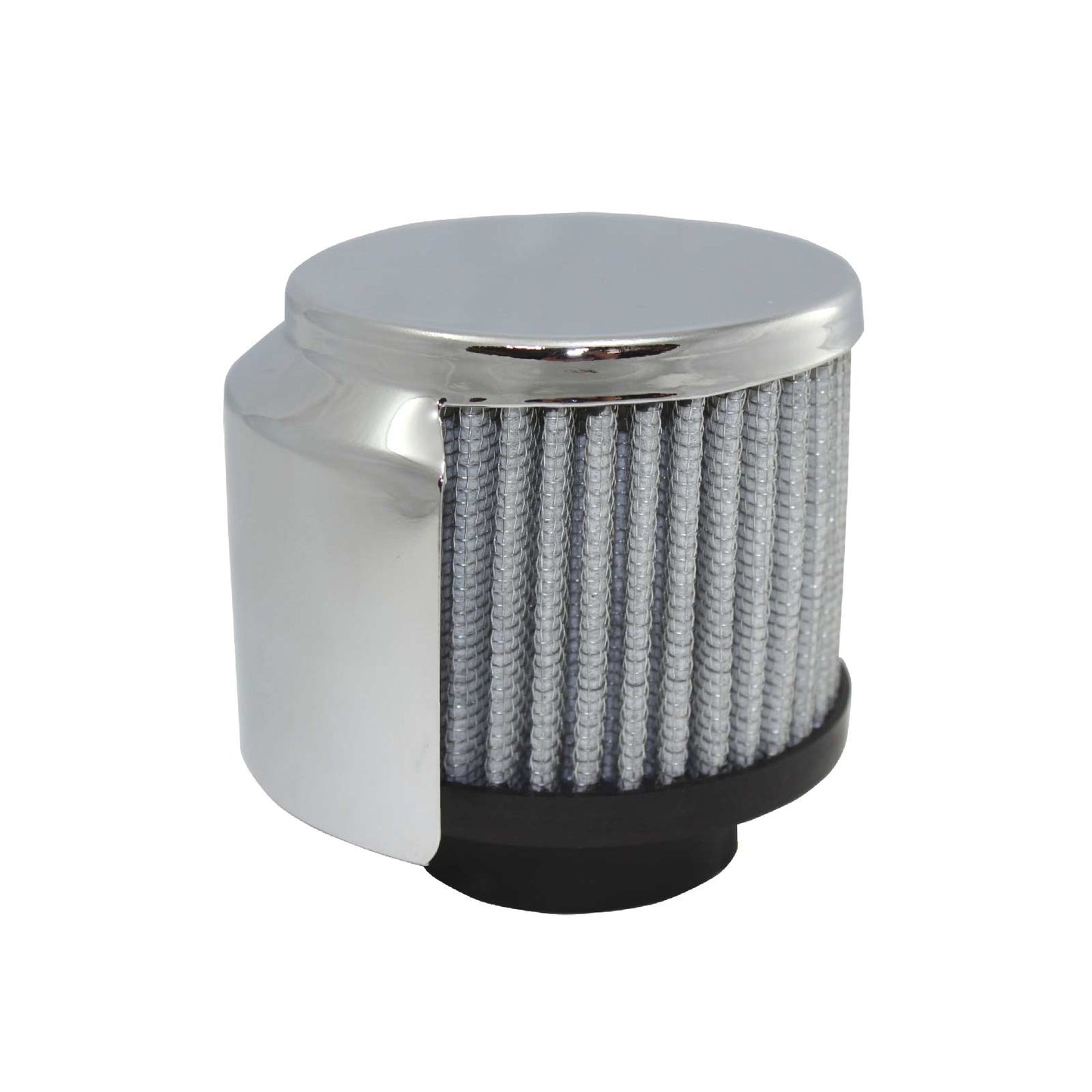 TSP_Round_1-3-8_Clamp-On_Washable_Filter_No-Lip_Breather_With_Shield_Chrome_Steel_SP7180