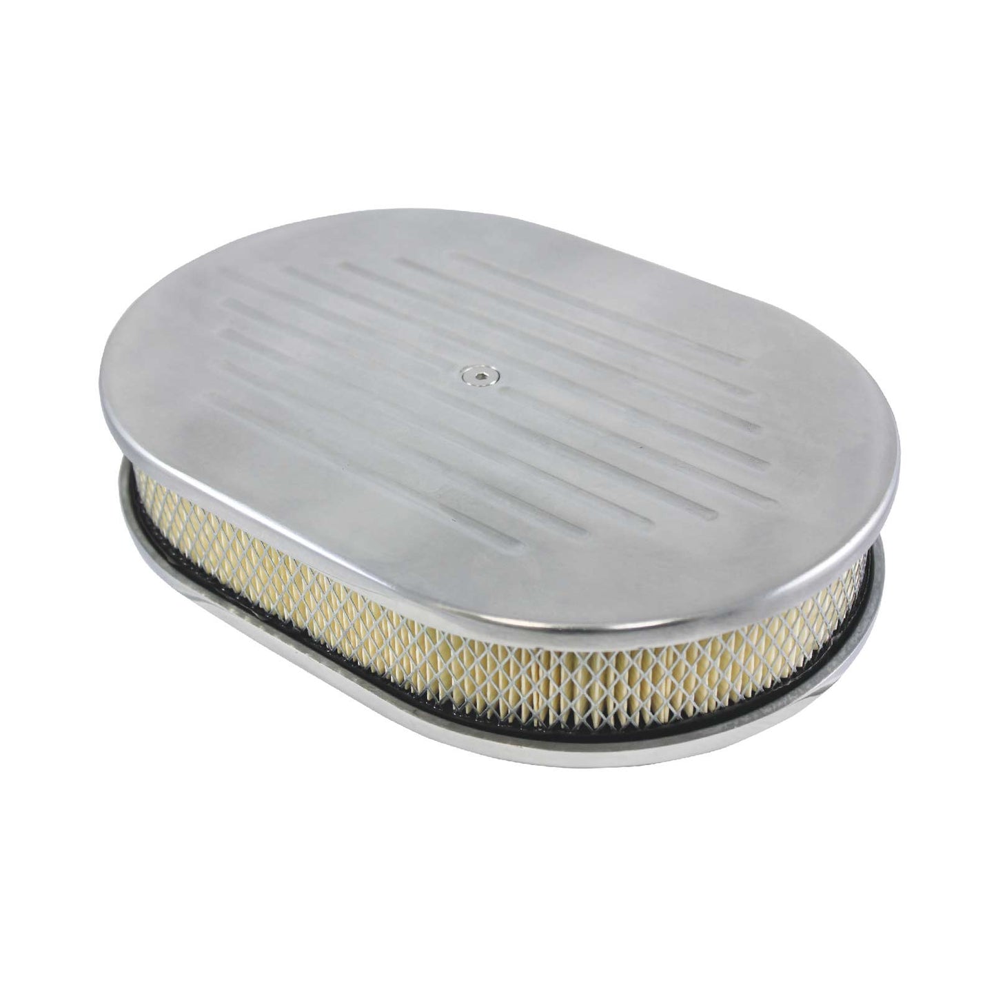 TSP_Flat_Base_Paper_Filter_12_Oval_Air_Cleaner_Kit_Ball_Milled_Polished_Aluminum_SP8411