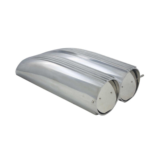 Finned Aluminum Air Cleaner & Hood Scoop Kit - Polished