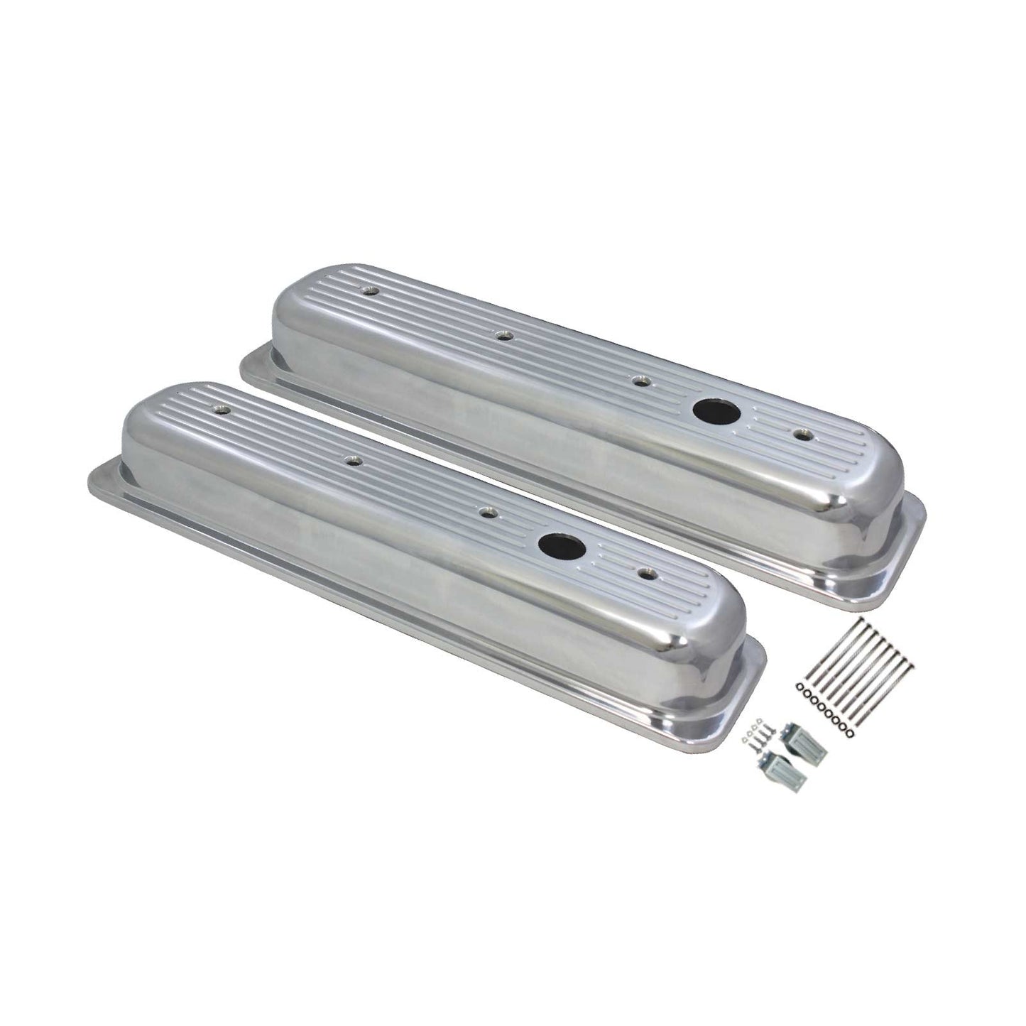 TSP_Chevy_Small_Block_Center-Bolt_Short_Valve_Covers_Polished_Ball_Milled_Aluminum_SP8479