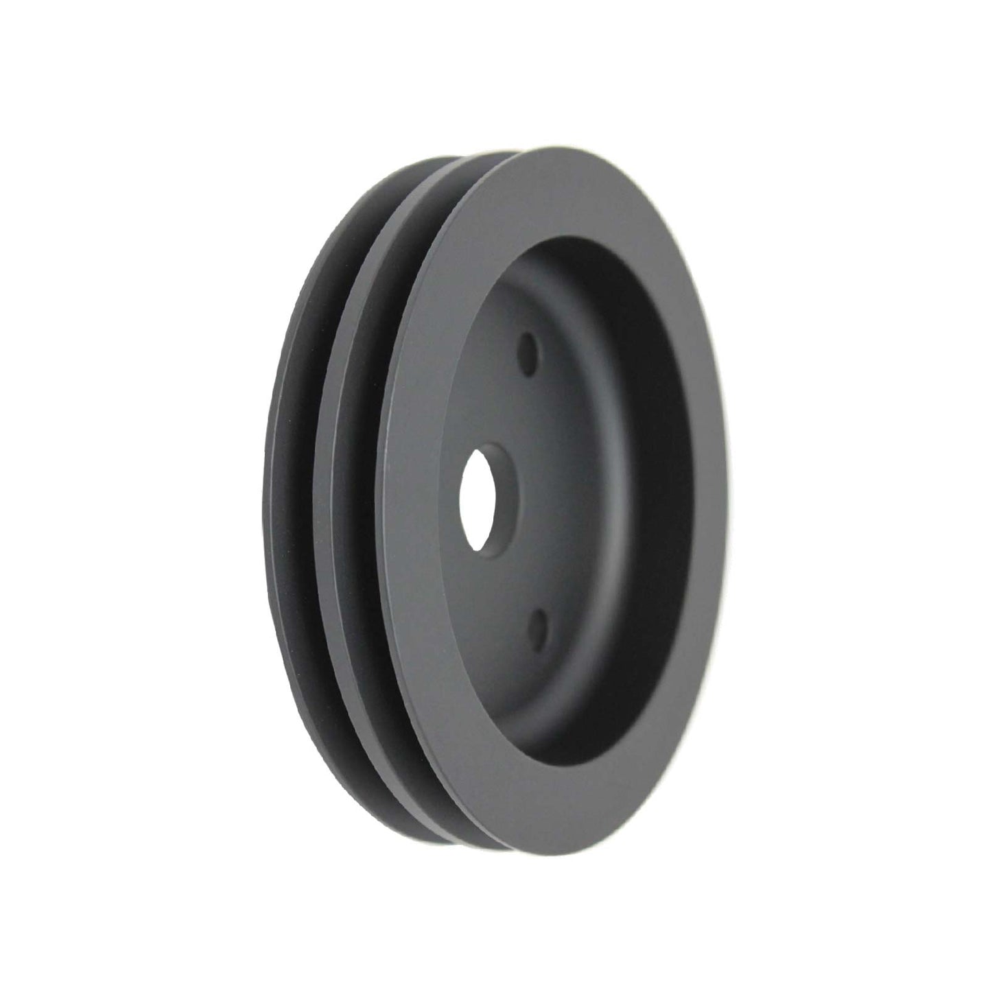 TSP_Chevy_Small_Block_Short_Water_Pump_2-Groove_V-Belt_Crankshaft_Pulley_Black_Aluminum_SP8853