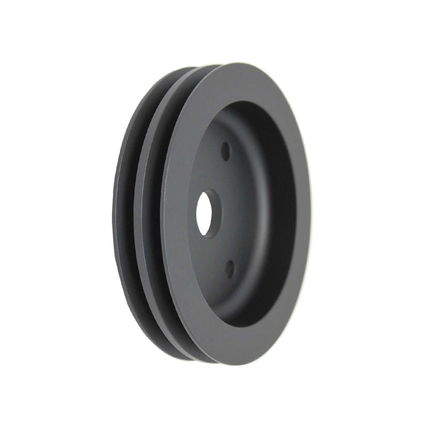 TSP_Chevy_Small_Block_Short_Water_Pump_2-Groove_V-Belt_Crankshaft_Pulley_Black_Aluminum_SP8853