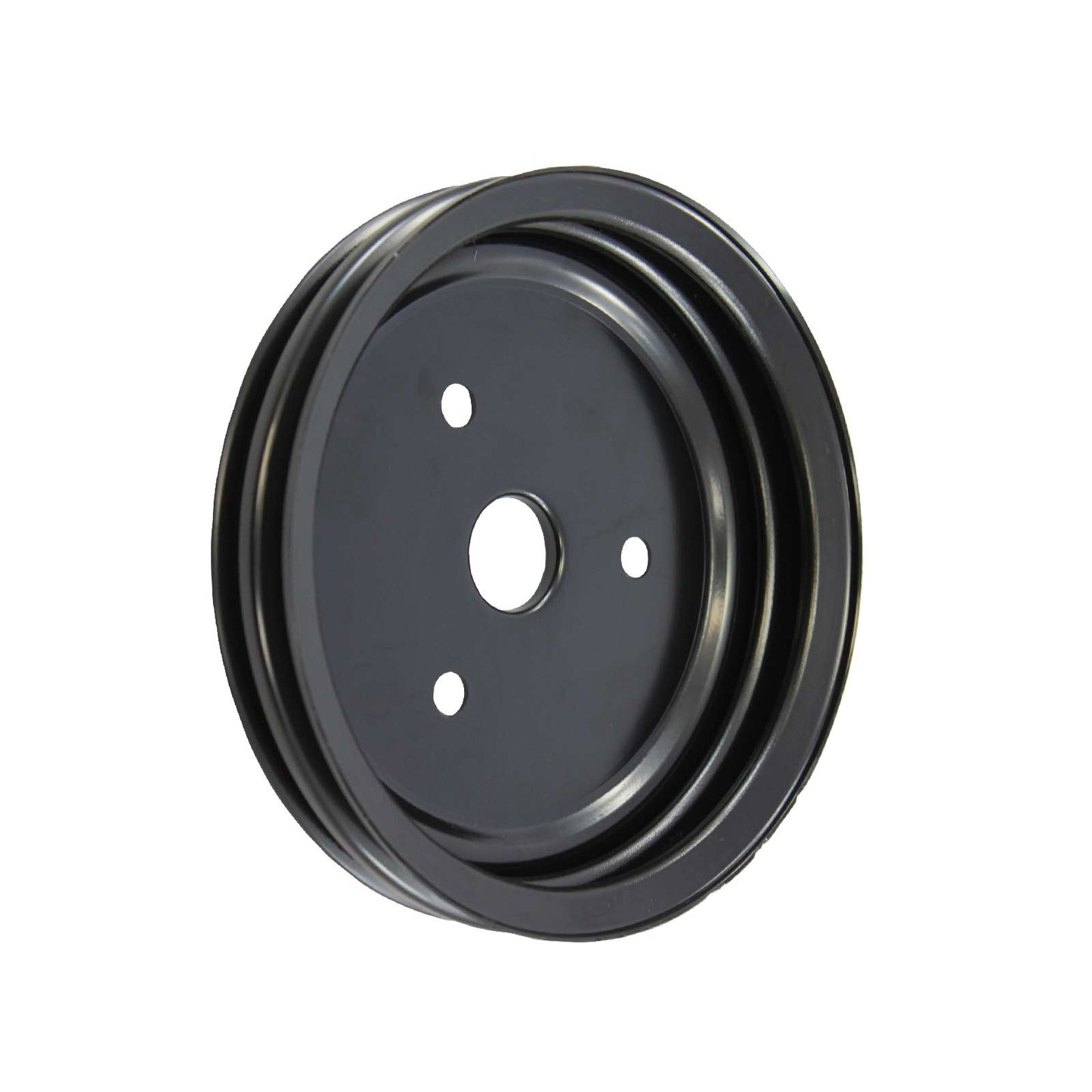 TSP_Chevy_Small_Block_Short_Water_Pump_2-Groove_V-Belt_Crankshaft_Pulley_Black_Steel_SP8953