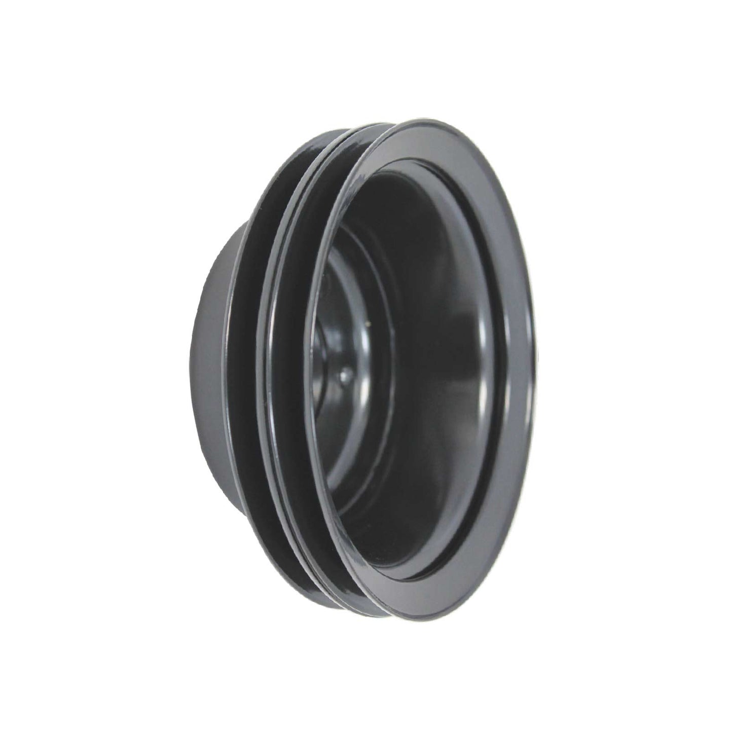 TSP_Chevy_Small_Block_Long_Water_Pump_2-Groove_V-Belt_Crankshaft_Pulley_Black_Steel_SP8957