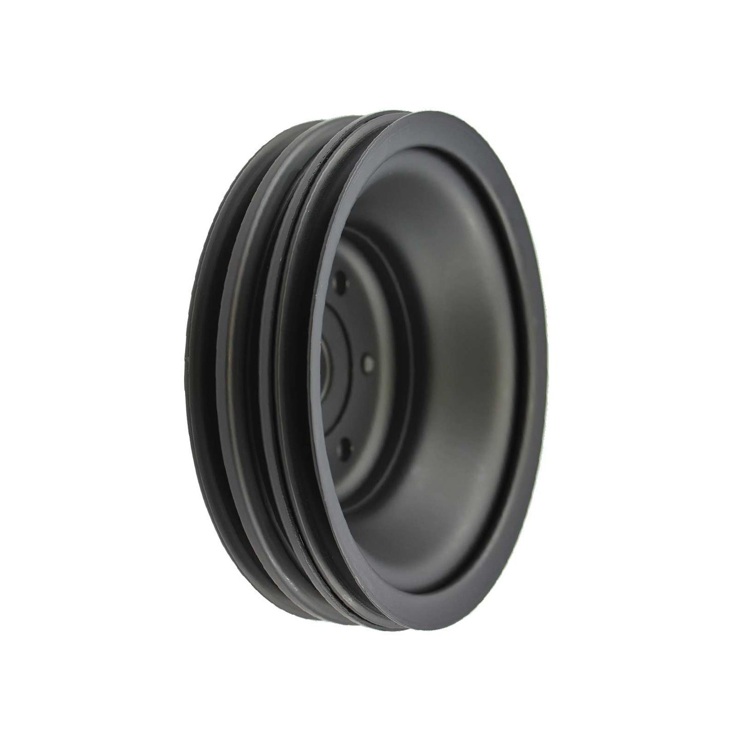 TSP_Chevy_Small_Block_Long_Water_Pump_3-Groove_V-Belt_Crankshaft_Pulley_Black_Steel_SP8958