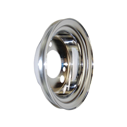 TSP_Chevy_Big_Block_Short_Water_Pump_Single-Groove_V-Belt_Add-On_Crankshaft_Pulley_Chrome_Steel_SP8966